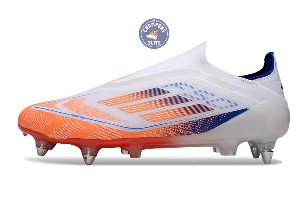 Image of F50 Elite Laceless SG - Blanc/Orange/Bleu