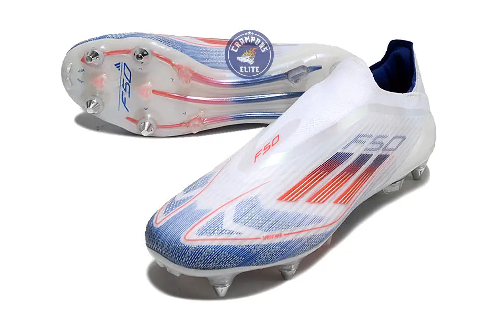 Image of F50 Elite Laceless SG - Blanc/Rouge/Bleu
