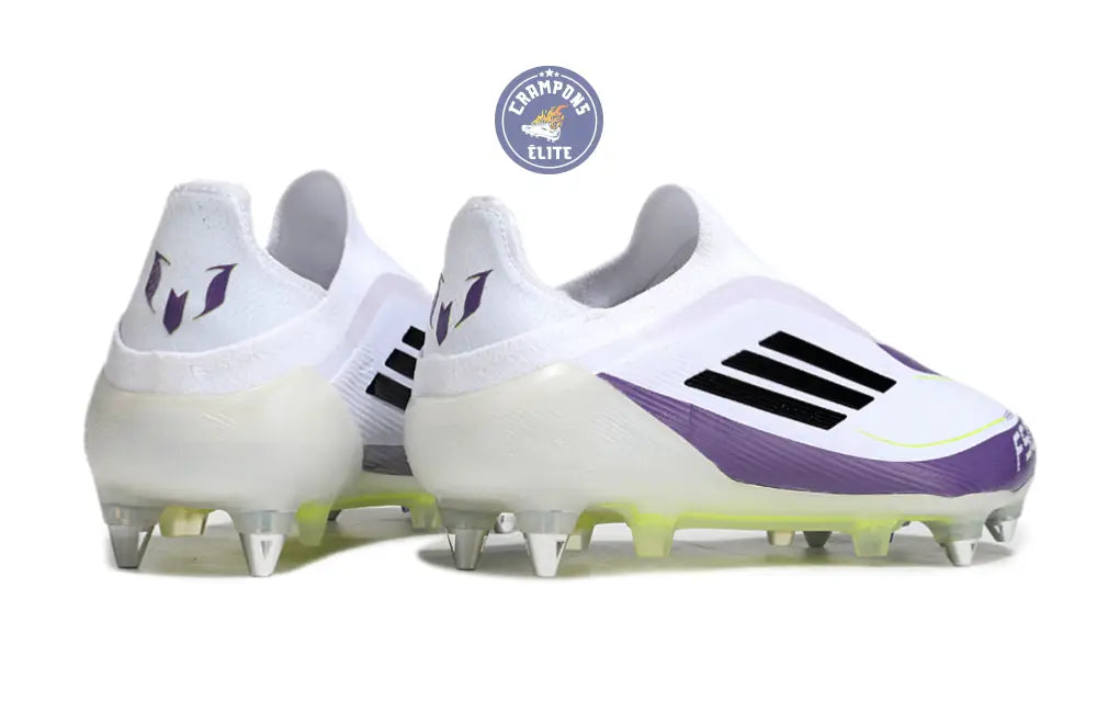 Image of F50 Elite Laceless SG - Blanc/Violet/Noir/Jaune Fluo