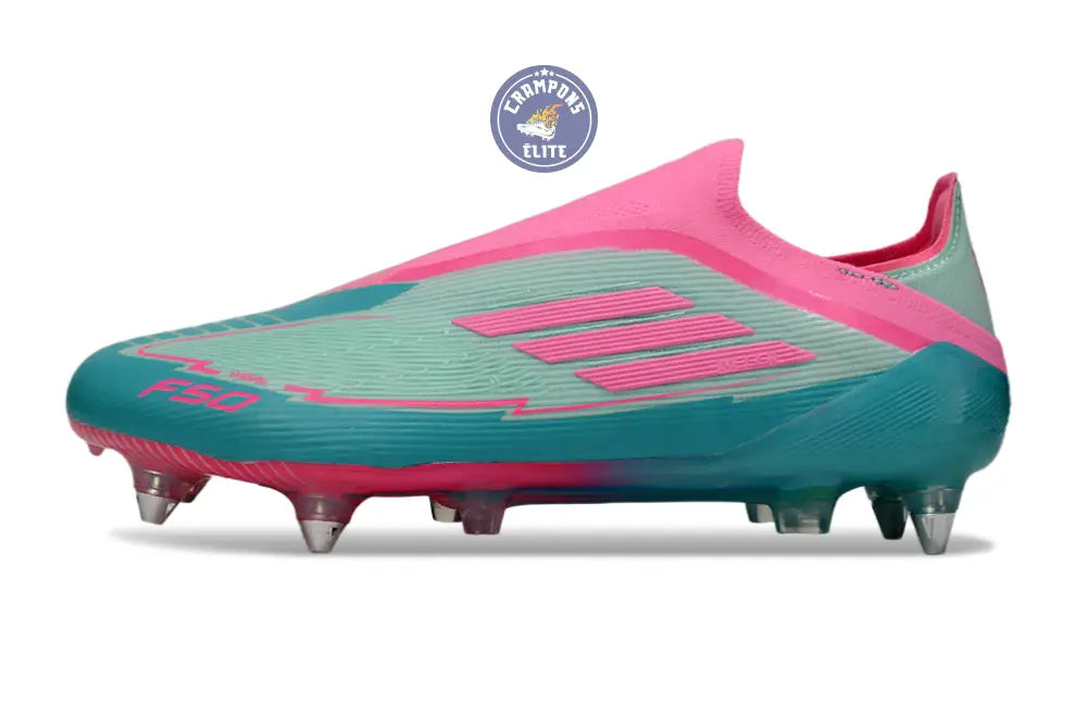 F50 Elite Laceless SG - Bleu Turquoise/Bleu/Rose