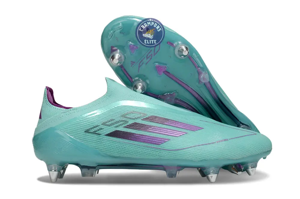 F50 Elite Laceless SG - Bleu Turquoise/Violet