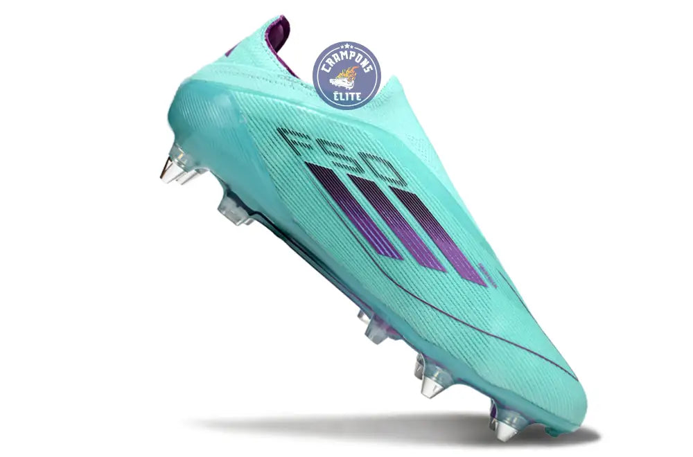 F50 Elite Laceless SG - Bleu Turquoise/Violet
