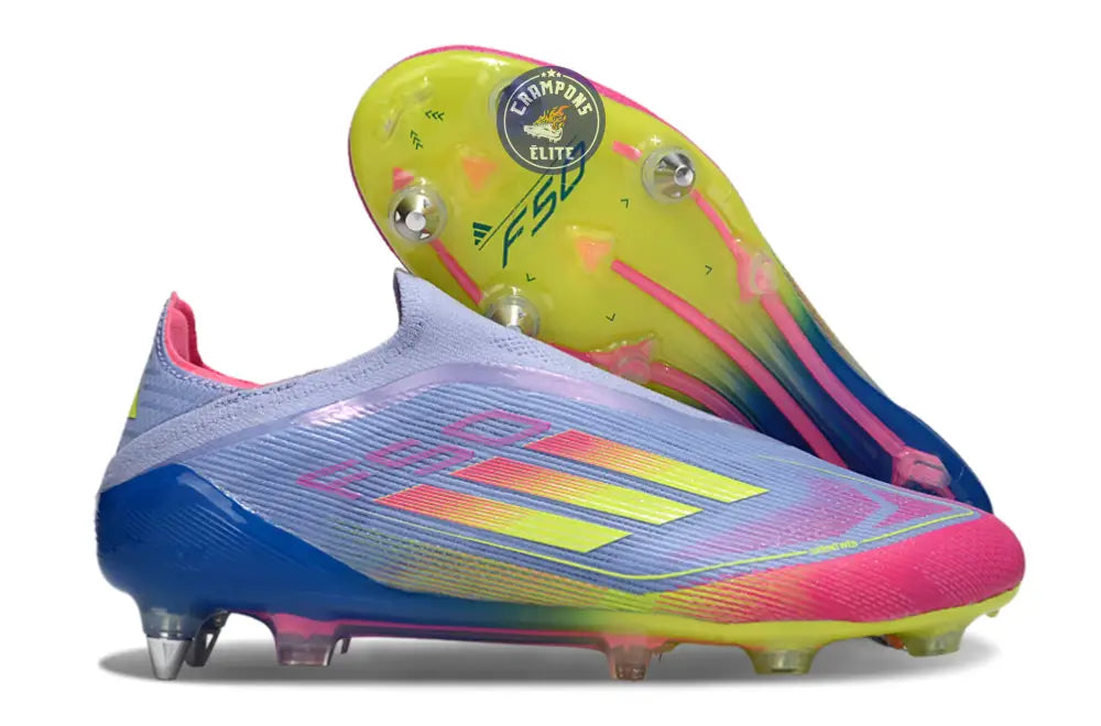 F50 Elite Laceless SG Celestial Victory - Blue Fusion/Vert/Rose
