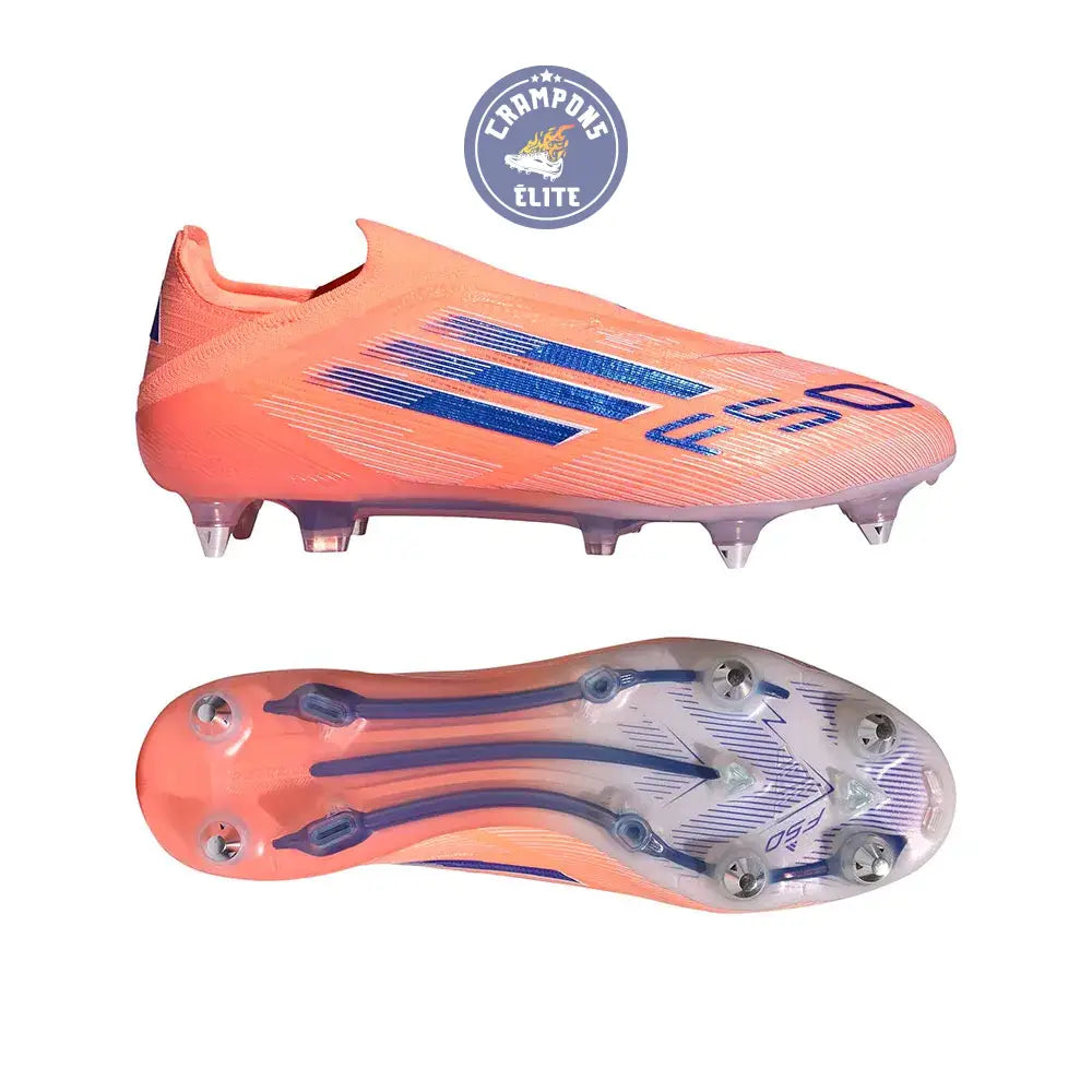 Image of F50 Elite Laceless SG Coral Blaze - Orange/Bleu SG