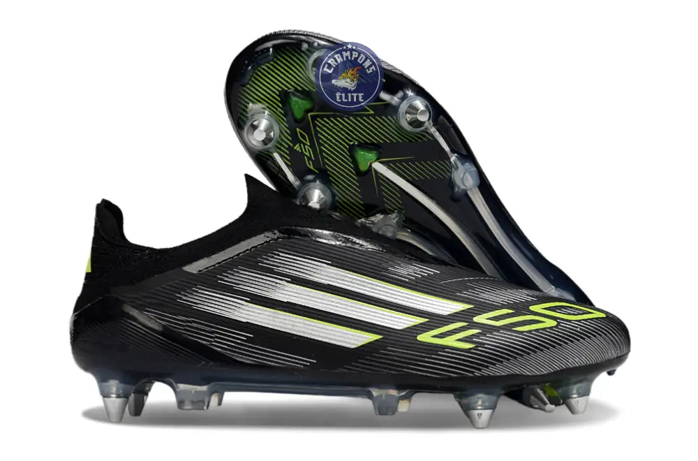 F50 Elite Laceless SG - Noir/Argenté/Jaune Fluo
