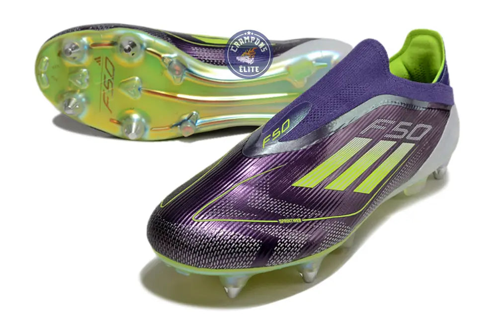 F50 Elite Laceless SG Fast Reborn - Violet/Blanc/Lucid Lemon ÉDITION LIMITÉE
