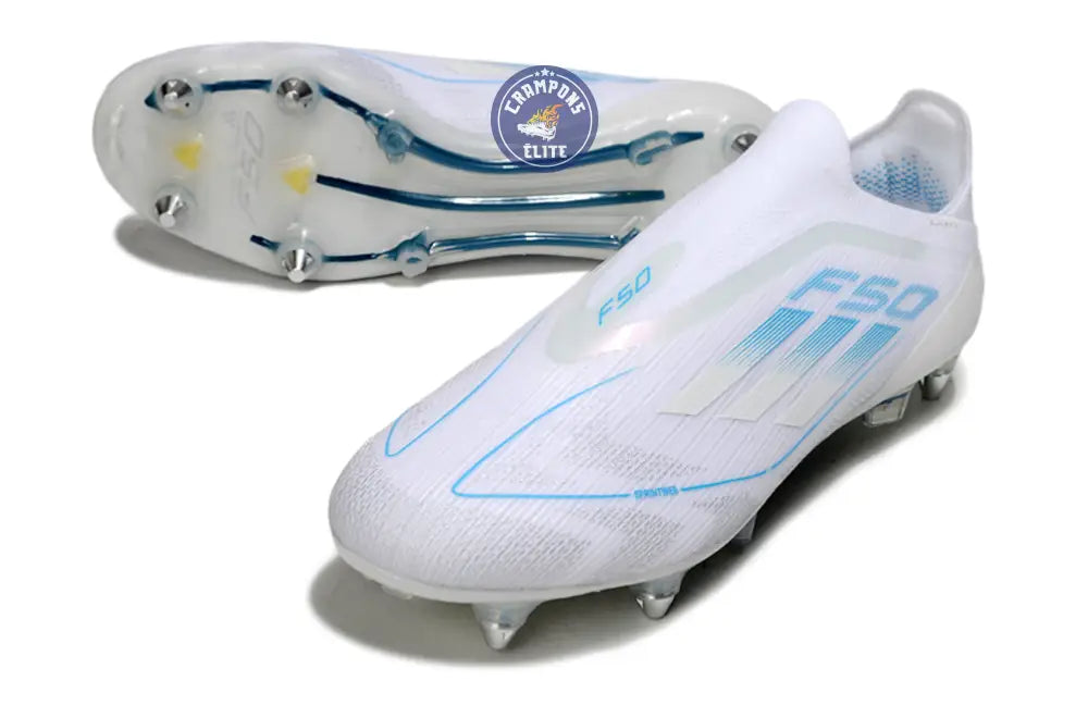 F50 Elite Laceless SG Polar Victory - Blanc/Argenté/Bleu