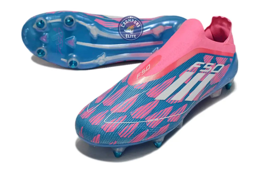 F50 Elite Laceless SG Reemergence - Bleu/Blanc/Rose