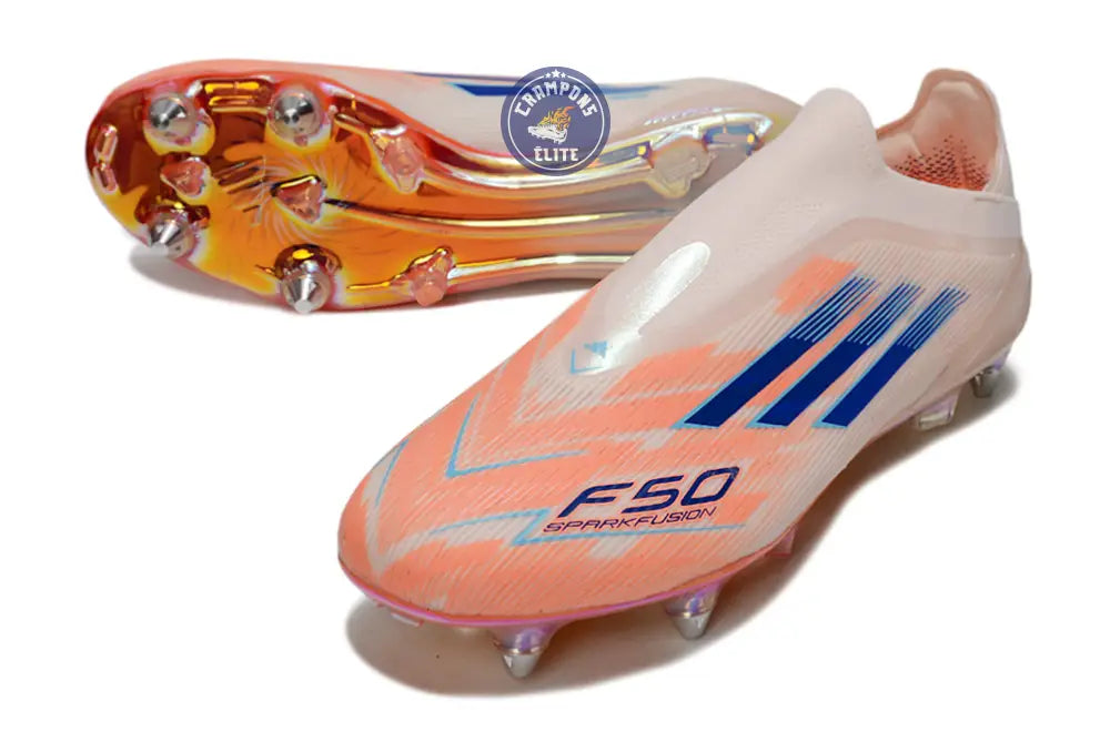 Image of F50 Elite Laceless SG - Beige/Orange/Bleu