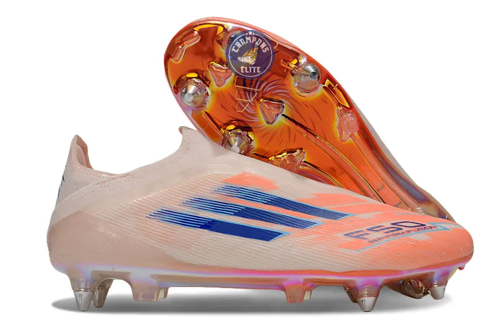 Image of F50 Elite Laceless SG - Beige/Orange/Bleu