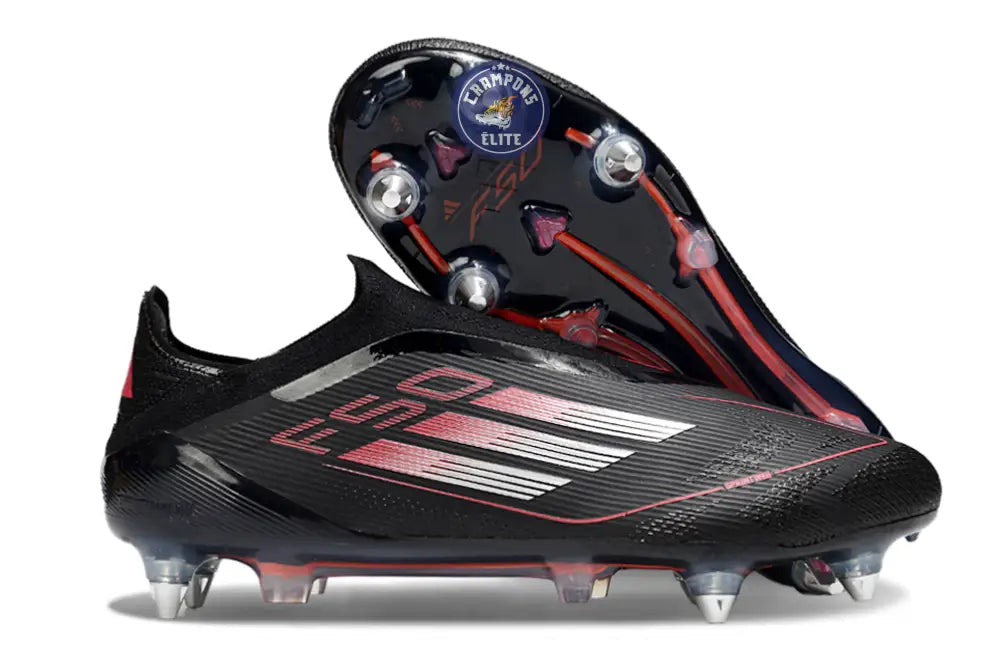 F50 Elite Laceless SG Stealth Victory - Noir/Argenté/Lucid Red