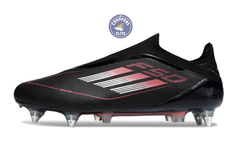 F50 Elite Laceless SG Stealth Victory - Noir/Argenté/Lucid Red