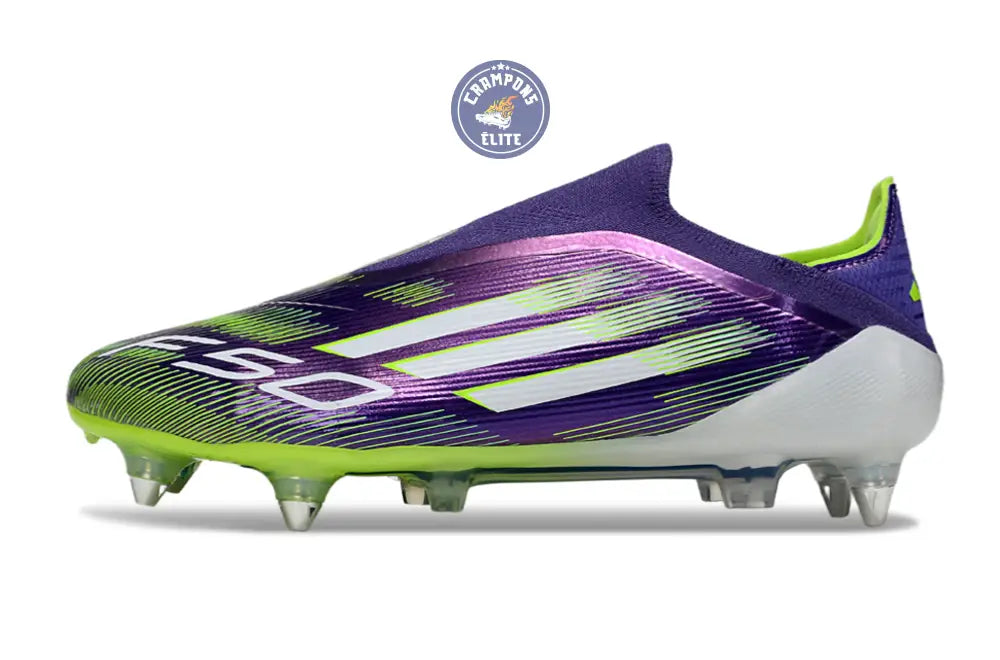 F50 Elite Laceless SG - Violet/Jaune Fluo/Blanc