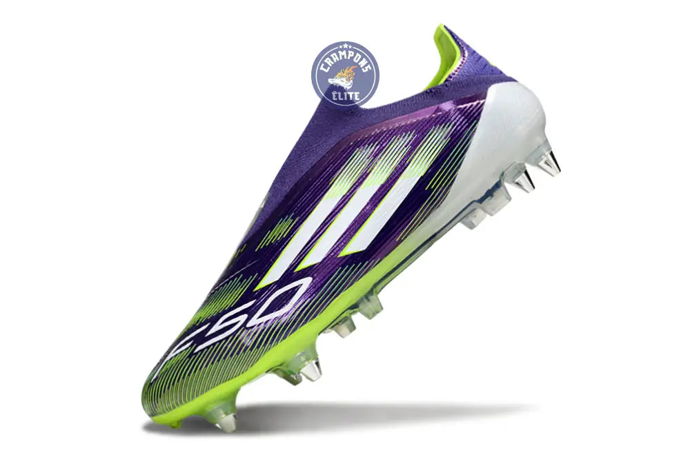 F50 Elite Laceless SG - Violet/Jaune Fluo/Blanc