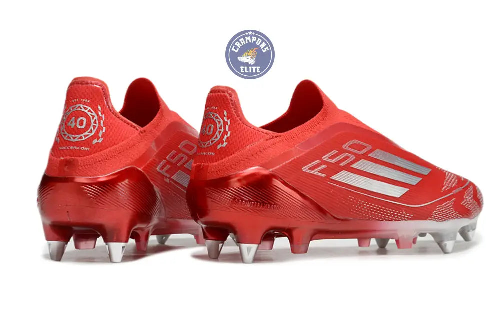 Image of F50 Elite Laceless SG x Soccer.com - Rouge/Argent