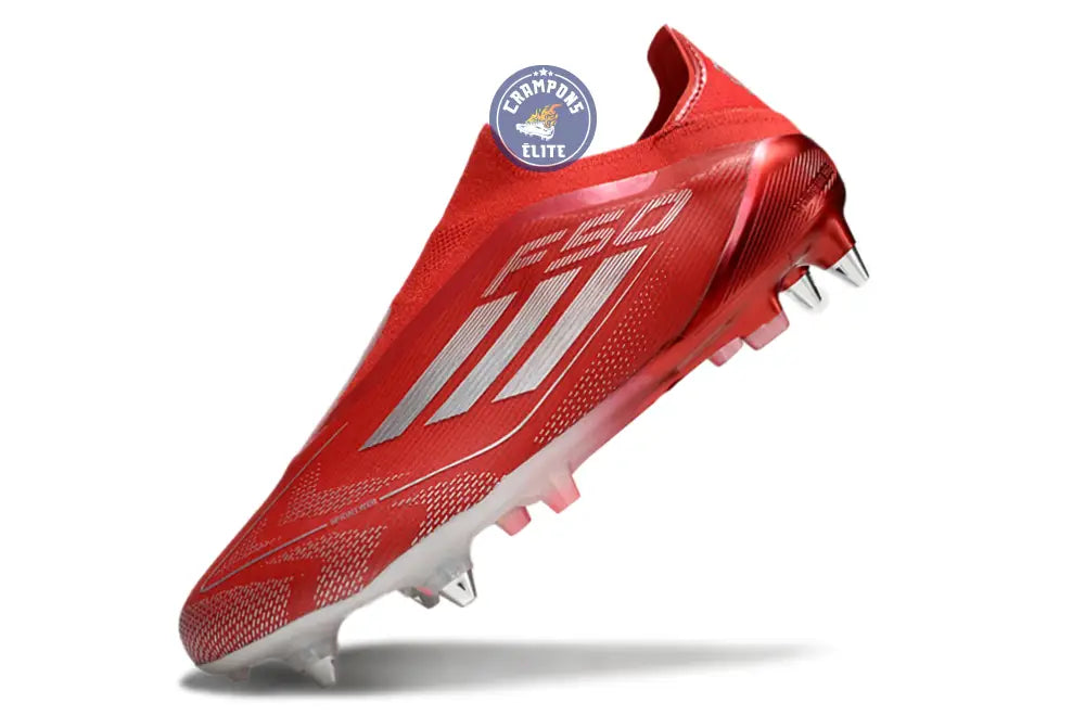 F50 Elite Laceless SG x Soccer.com - Rouge/Argent