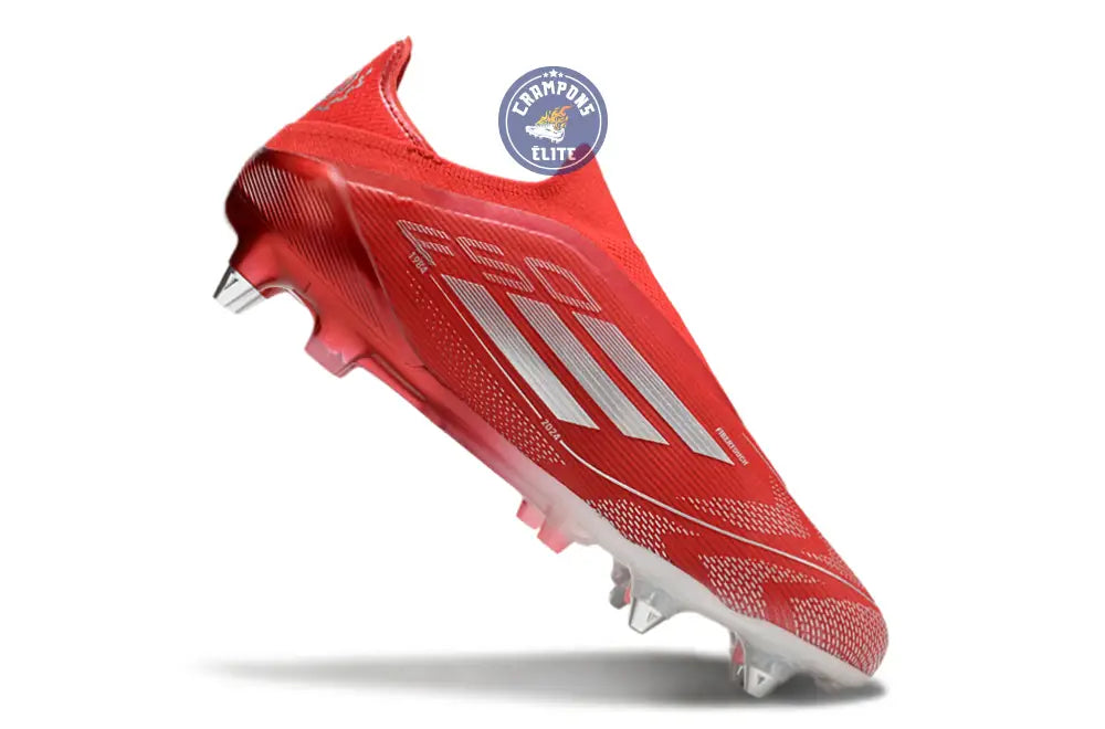 F50 Elite Laceless SG x Soccer.com - Rouge/Argent