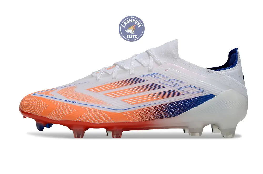 F50 Elite Lacets FG - Blanc/Orange/Bleu