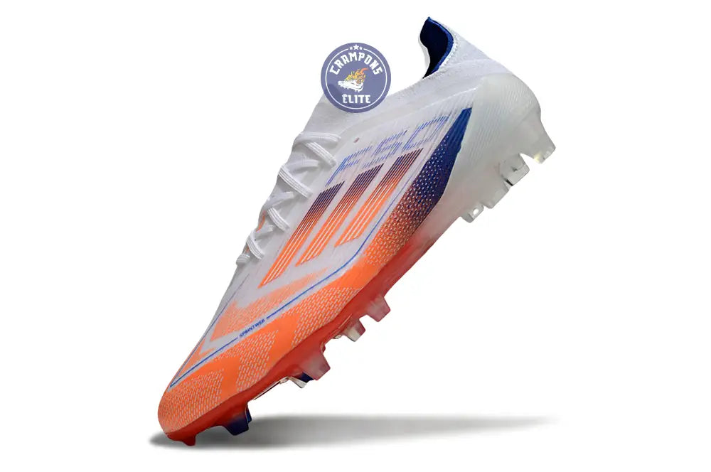 F50 Elite Lacets FG - Blanc/Orange/Bleu