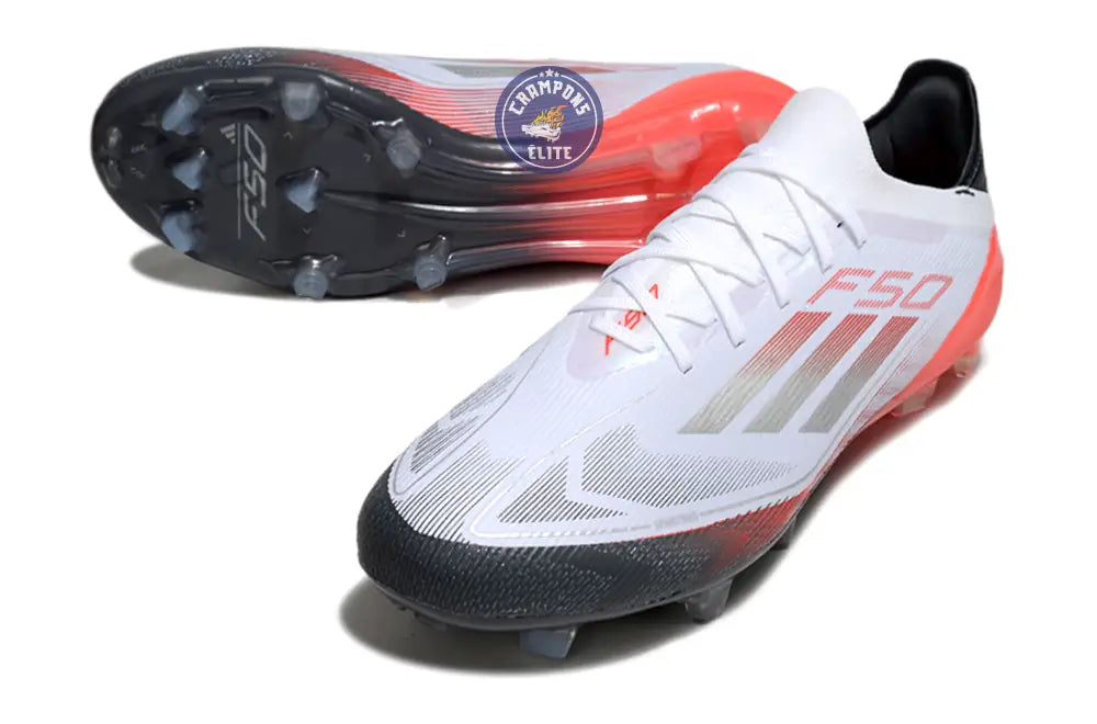 F50 Elite Lacets FG - Blanc/Rouge/Noir