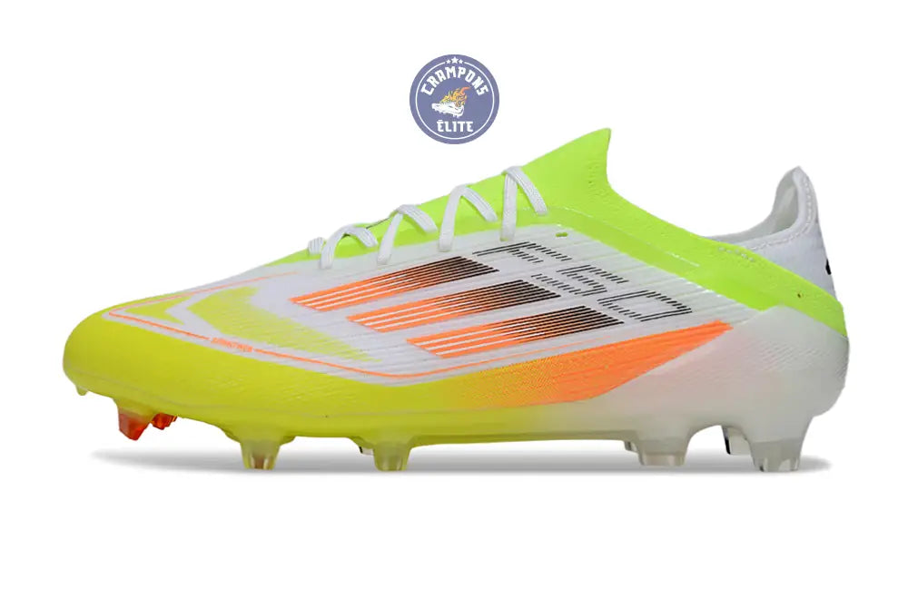 F50 Elite Lacets FG - Blanc/Vert/Jaune/Orange