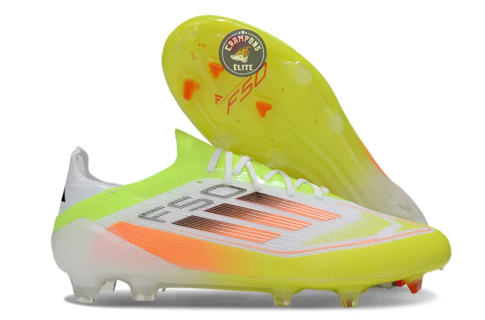 F50 Elite Lacets FG - Blanc/Vert/Jaune/Orange