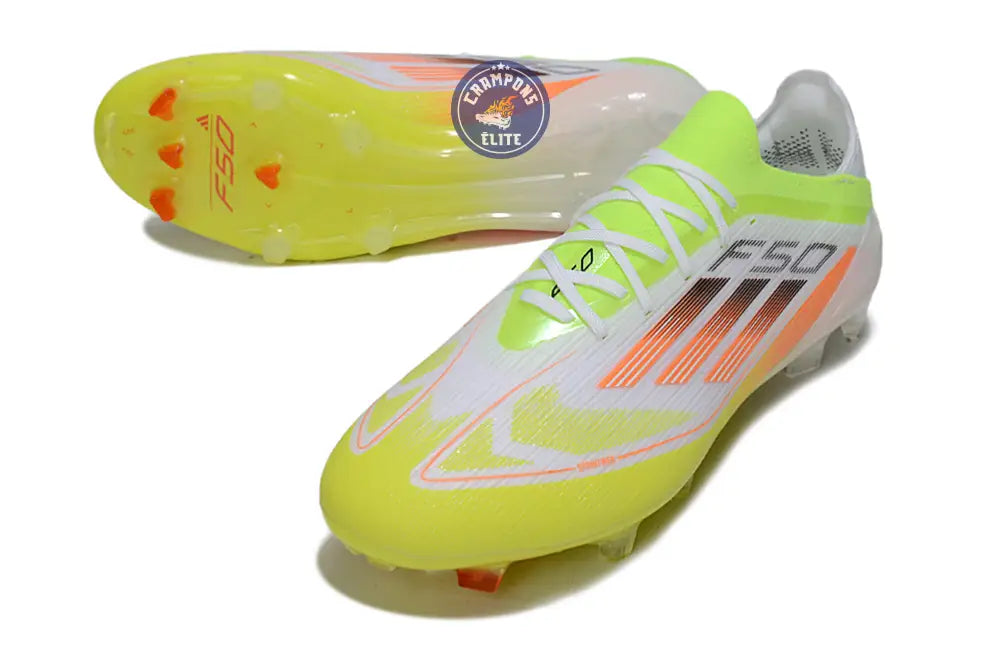 F50 Elite Lacets FG - Blanc/Vert/Jaune/Orange