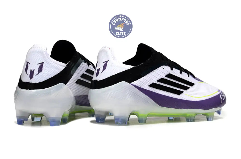 F50 Elite Lacets FG - Blanc/Violet/Noir/Jaune Fluo