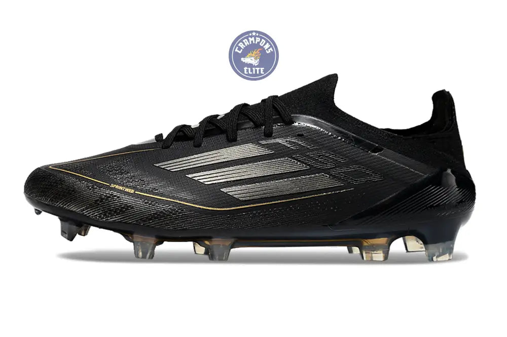 F50 Elite Lacets FG Dark Spark - Noir/Argenté/Doré