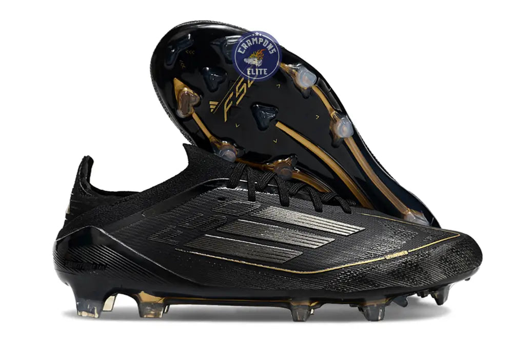 F50 Elite Lacets FG Dark Spark - Noir/Argenté/Doré