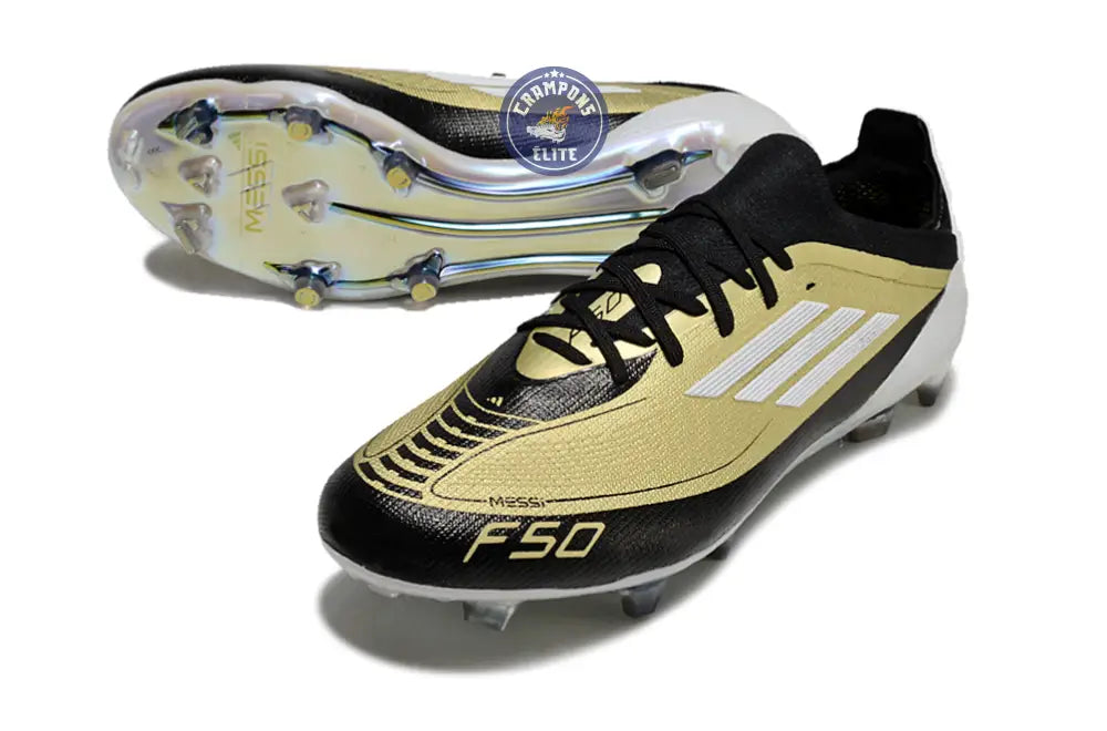 F50 Elite Lacets FG - Doré/Blanc/Noir