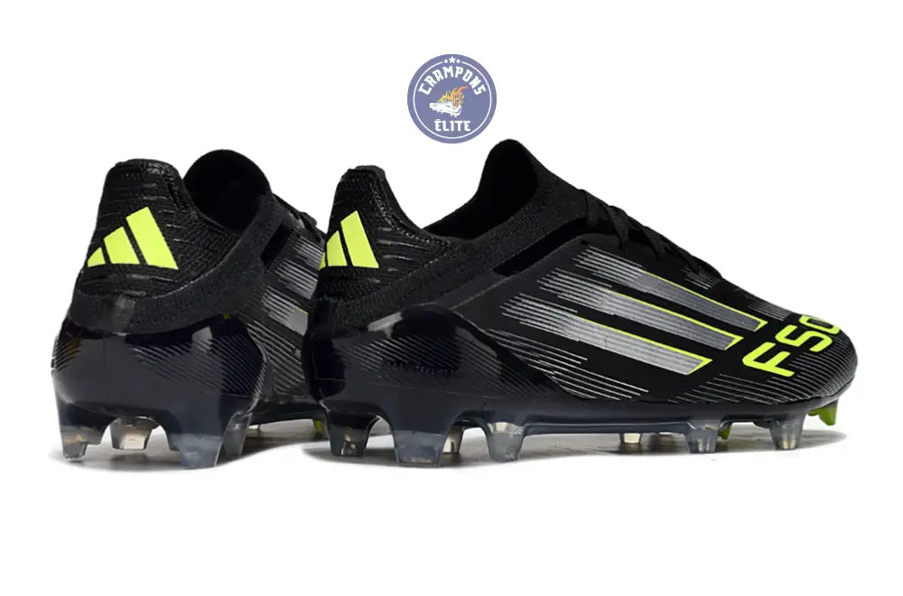 F50 Elite Lacets FG - Noir/Argenté/Jaune Fuo