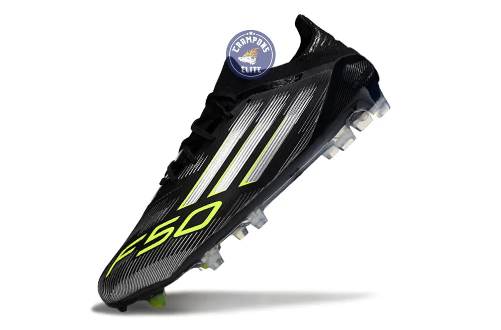 F50 Elite Lacets FG - Noir/Argenté/Jaune Fuo