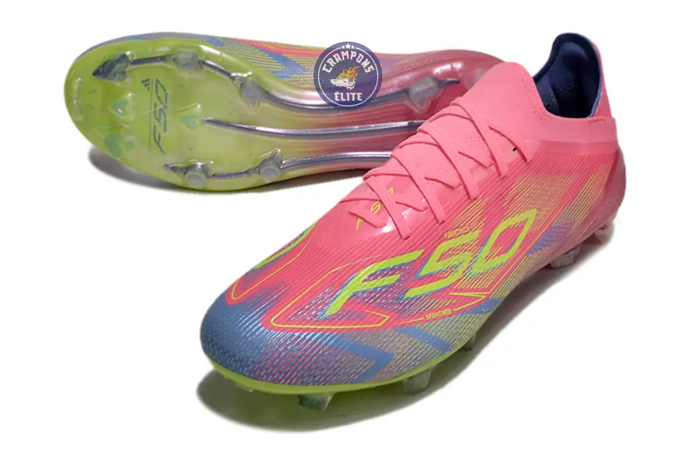 F50 Elite Lacets FG Mystic Victory - Rose/Vert/Blue Fusion
