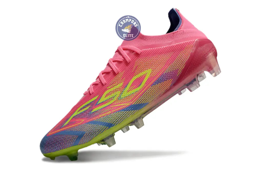 F50 Elite Lacets FG Mystic Victory - Rose/Vert/Blue Fusion