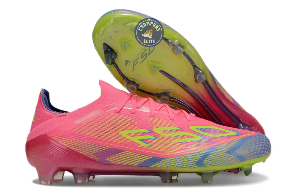 Image of F50 Elite Lacets FG Mystic Victory - Rose/Vert/Blue Fusion