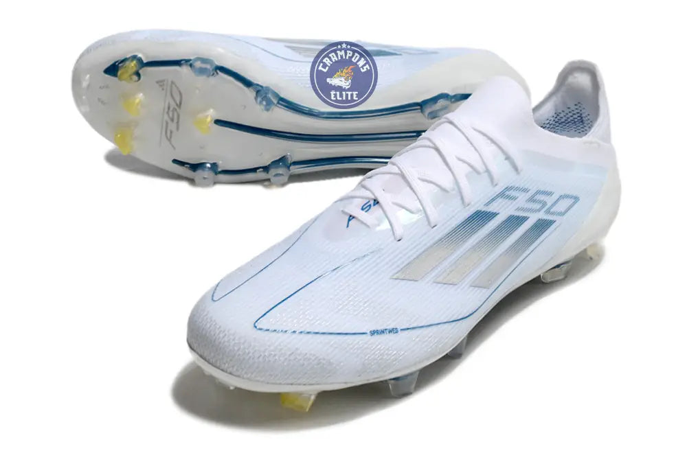 F50 Elite Lacets FG Polar Victory - Blanc/Argenté/Bleu