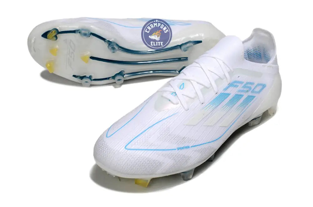 F50 Elite Lacets FG Polar Victory - Blanc/Argenté/Bleu