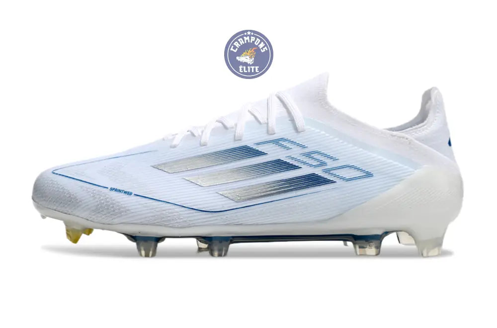 F50 Elite Lacets FG Polar Victory - Blanc/Argenté/Bleu