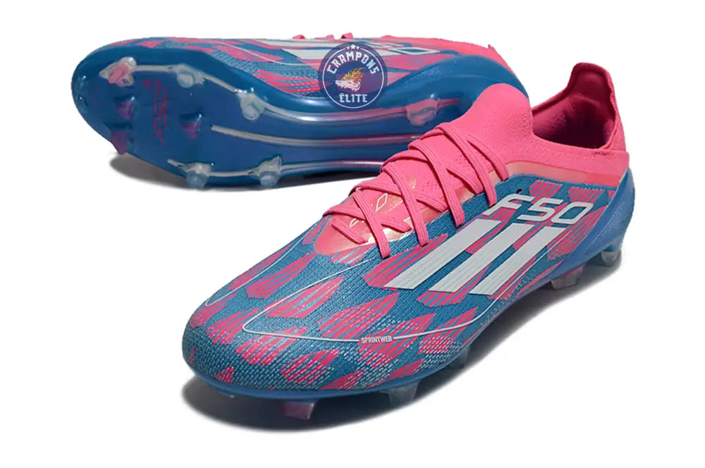 F50 Elite Lacets FG Reemergence - Bleu/Blanc/Rose