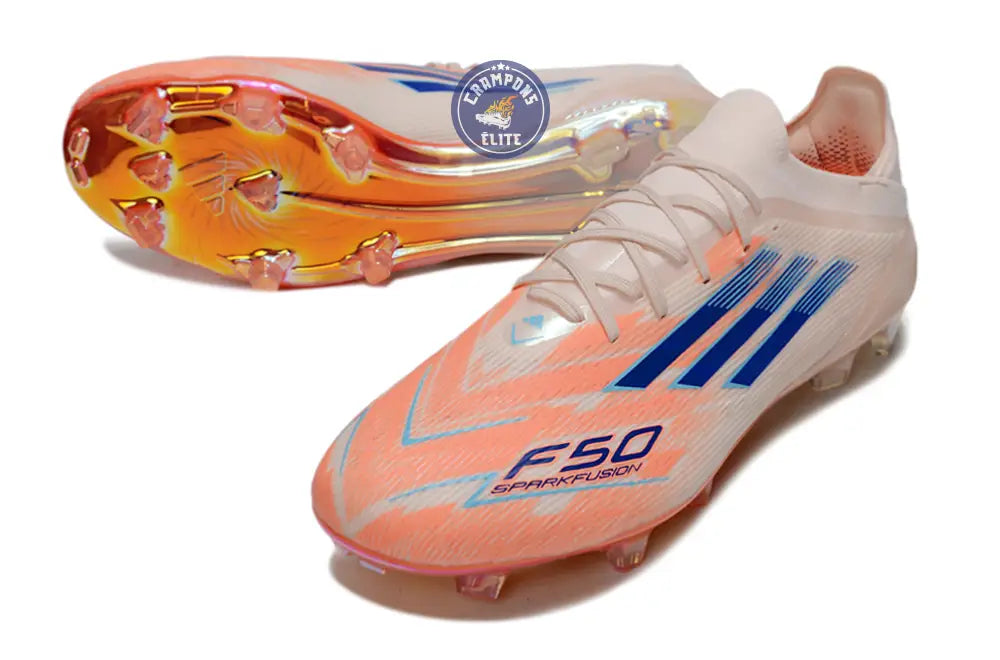 Image of F50 Elite Lacets FG - Beige/Orange/Bleu