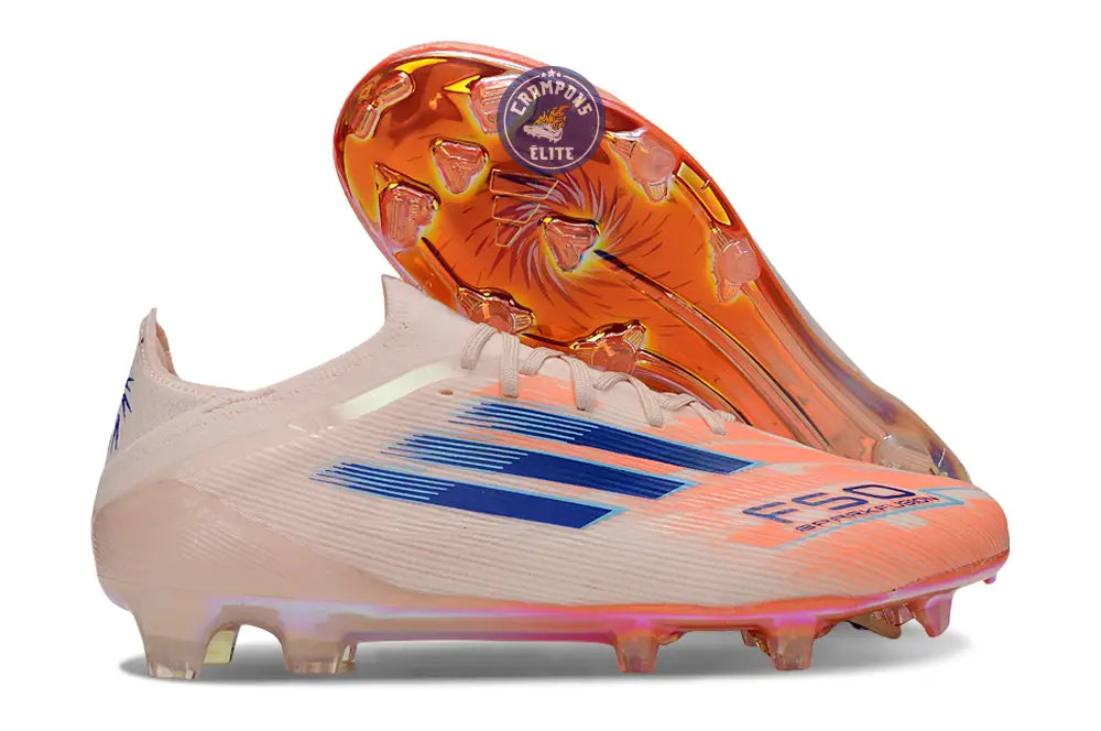 F50 Elite Lacets FG - Beige/Orange/Bleu
