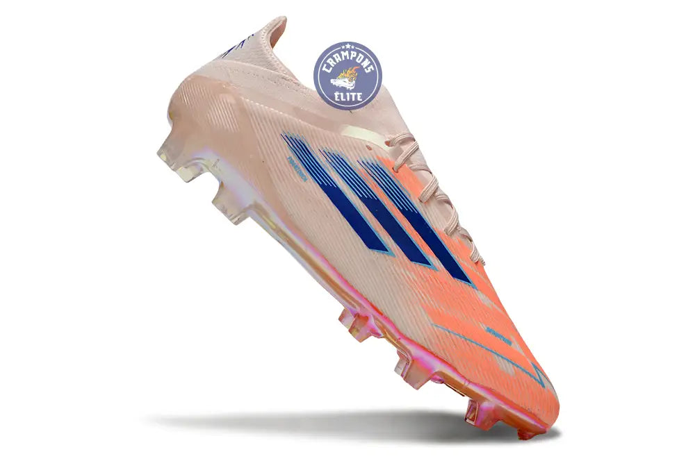 F50 Elite Lacets FG - Beige/Orange/Bleu