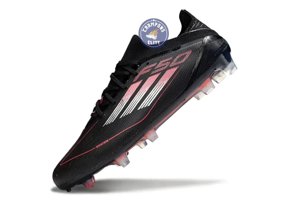 F50 Elite Lacets FG Stealth Victory - Noir/Argenté/Lucid Red