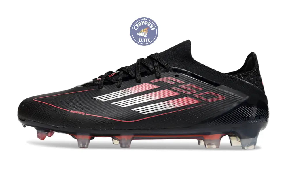 F50 Elite Lacets FG Stealth Victory - Noir/Argenté/Lucid Red