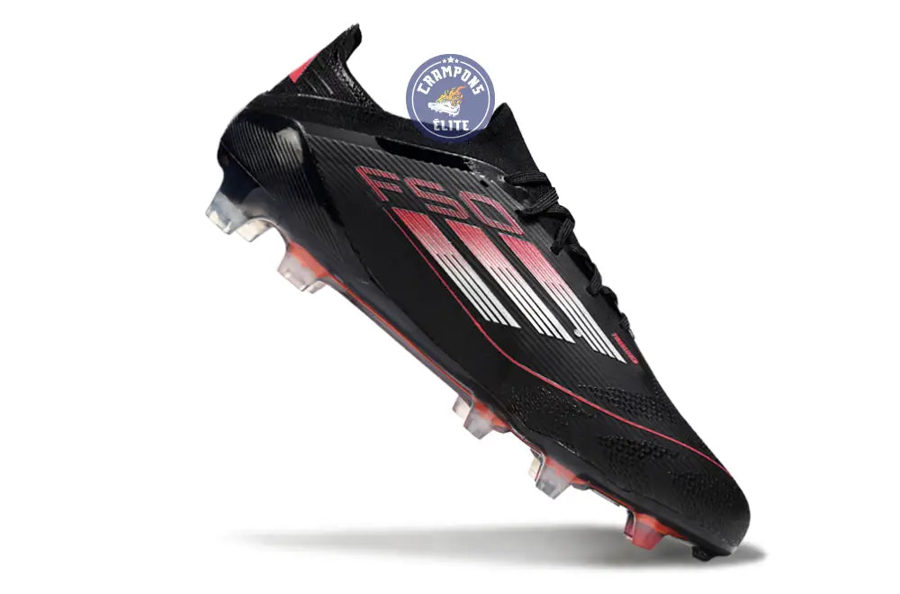 F50 Elite Lacets FG Stealth Victory - Noir/Argenté/Lucid Red