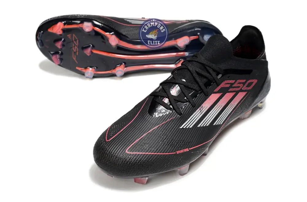 Image of F50 Elite Lacets FG Stealth Victory - Noir/Argenté/Lucid Red