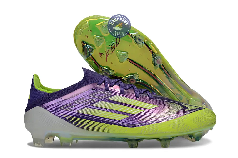 Image of F50 Elite Lacets FG - Violet/Jaune Fluo/Blanc