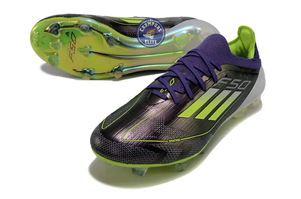 F50 Elite Lacets FG - Violet/Jaune Fluo/Gris