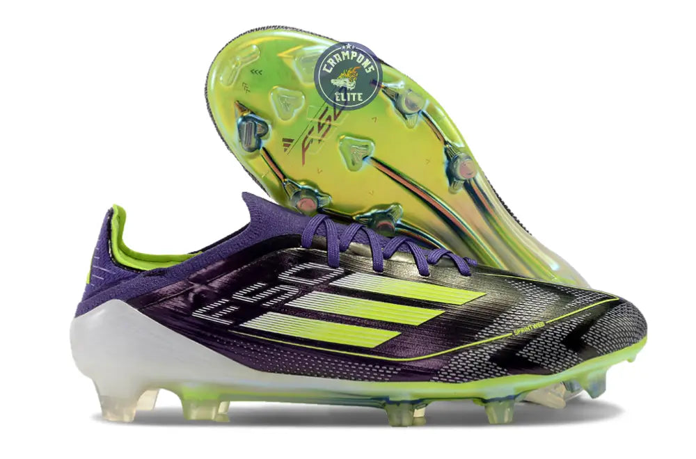 F50 Elite Lacets FG - Violet/Jaune Fluo/Gris